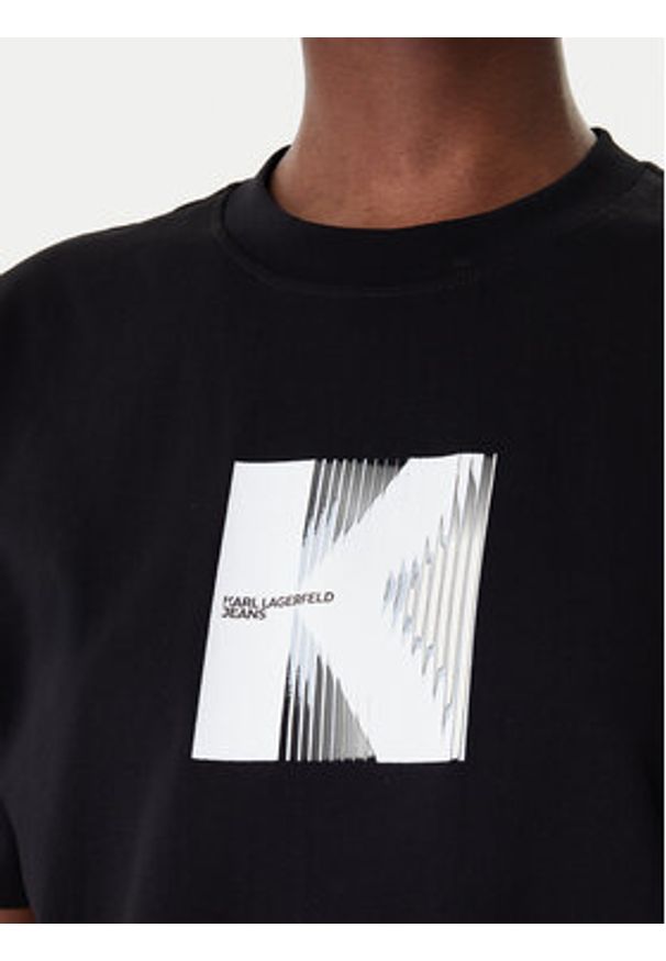 Karl Lagerfeld Jeans T-Shirt B1W17055 Czarny Relaxed Fit. Kolor: czarny. Materiał: bawełna