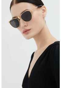 VERSACE - Versace okulary przeciwsłoneczne damskie kolor złoty. Kolor: złoty #1