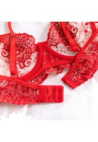 Intica - Komplet bielizny z koronką na romantyczne wieczory Vitia. Kolor: czerwony. Materiał: koronka. Wzór: koronka #8