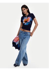 Desigual T-Shirt Estocolmo 26SWTK03 Granatowy Regular Fit. Kolor: niebieski. Materiał: bawełna #3
