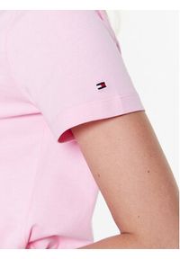 TOMMY HILFIGER - Tommy Hilfiger T-Shirt Tonal WW0WW37562 Różowy Regular Fit. Kolor: różowy. Materiał: bawełna #5
