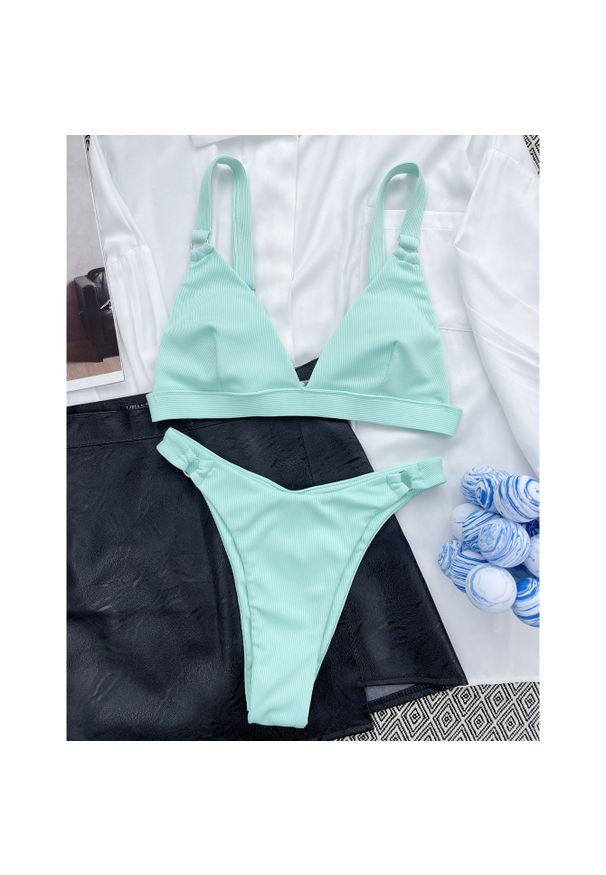 Intica - Strój kąpielowy z kółeczkami i regulowanymi ramiączkami na plażę i basen Shouko. Kolor: niebieski. Materiał: tkanina