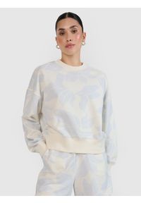 4f - 4F Bluza dresowa nierozpinana bez kaptura damska - multikolor L. Okazja: na co dzień. Typ kołnierza: bez kaptura. Kolor: wielokolorowy. Materiał: dresówka. Wzór: gładki, ze splotem, nadruk. Styl: klasyczny, sportowy, casual, elegancki