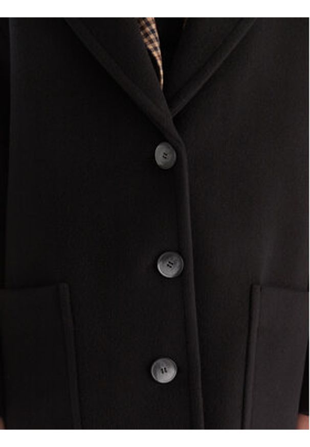 MAX&Co. Płaszcz wełniany 2526016023200 Czarny Regular Fit. Kolor: czarny. Materiał: wełna