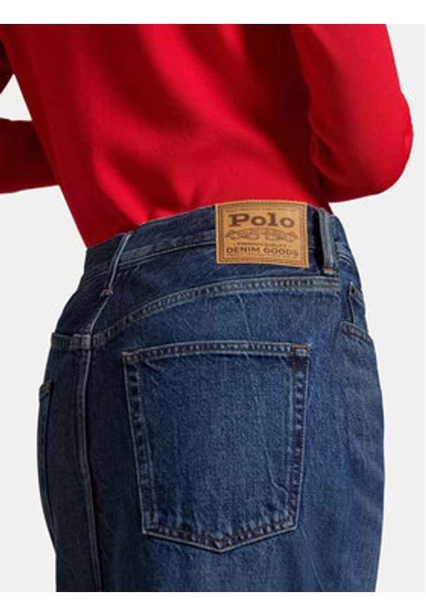 Polo Ralph Lauren Spódnica jeansowa 211A95501001 Granatowy Regular Fit. Kolor: niebieski. Materiał: bawełna