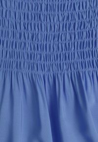 Born2be - Niebieska Rozkloszowana Sukienka z Bawełny z Gumką w Talii na Ramiączkach Gelfea. Kolor: niebieski. Materiał: bawełna. Długość rękawa: na ramiączkach. Typ sukienki: rozkloszowane. Styl: klasyczny #6