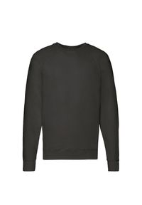FRUIT OF THE LOOM - Lekki Męski Sweter Raglanowy. Kolor: czarny. Długość rękawa: raglanowy rękaw