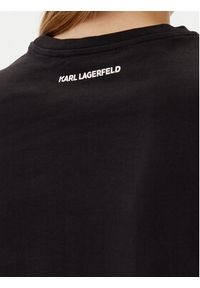 Karl Lagerfeld - KARL LAGERFELD T-Shirt A2W17120 Czarny Regular Fit. Typ kołnierza: dekolt w karo. Kolor: czarny. Materiał: bawełna #4