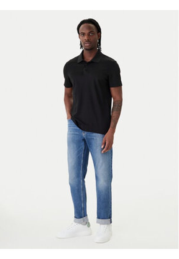 Calvin Klein Polo Birdseye LV04LF208G Czarny Regular Fit. Typ kołnierza: polo. Kolor: czarny. Materiał: syntetyk