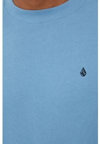 Volcom bluza męska gładka. Kolor: niebieski. Materiał: dzianina. Wzór: gładki #3