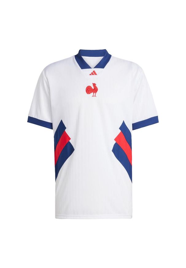 Adidas - Koszulka France Heritage. Kolor: niebieski, wielokolorowy, biały. Sport: piłka nożna