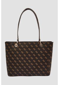Guess - GUESS Brązowa damska shopperka logowana Noelle Tote. Kolor: brązowy. Materiał: skórzane #5