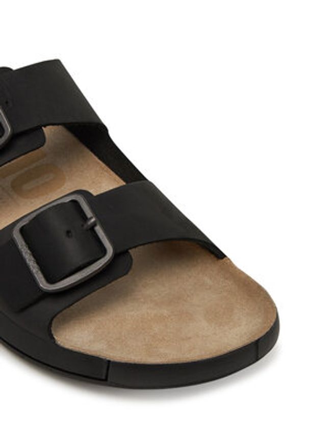 ecco - ECCO Klapki Cozmo 50098402001 Czarny. Kolor: czarny. Materiał: nubuk, skóra