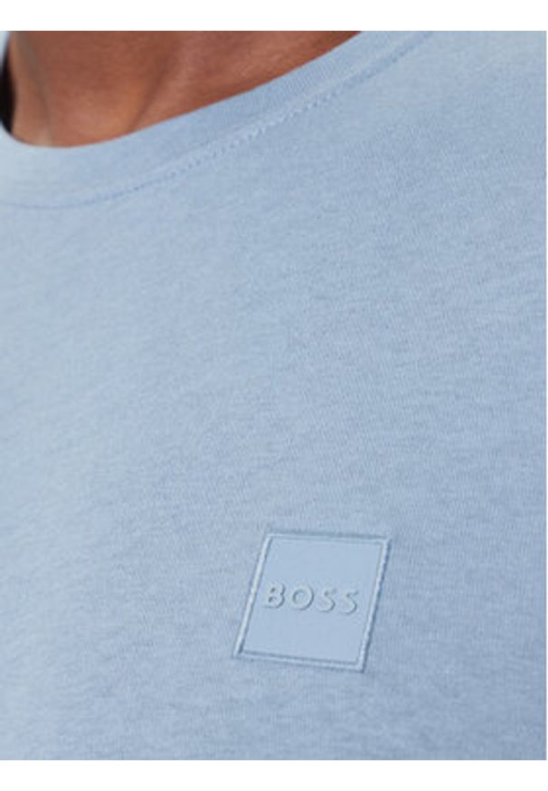 BOSS Longsleeve Tacks 50512111 Błękitny Regular Fit. Kolor: niebieski. Materiał: bawełna. Długość rękawa: długi rękaw