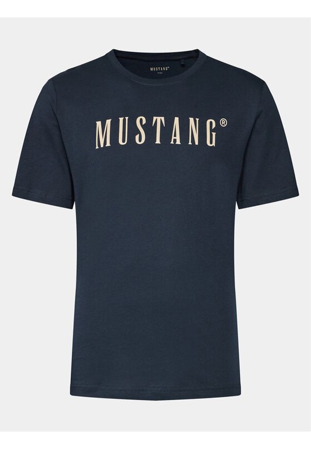 Mustang T-Shirt Austin 1014695 Granatowy Regular Fit. Kolor: niebieski. Materiał: bawełna