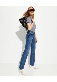 MOA Concept - MOA CONCEPT - Spodnie jeansowe z nadrukiem. Stan: podwyższony. Kolor: niebieski. Wzór: nadruk. Styl: klasyczny #5