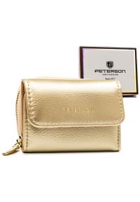 Portfel damski Peterson PTN 011-HRH złoty. Kolor: złoty. Materiał: skóra ekologiczna
