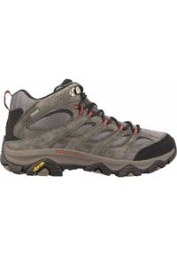 Buty trekkingowe męskie Merrell Moab 3 Mid Gtx. Zapięcie: sznurówki. Kolor: szary, wielokolorowy, brązowy. Materiał: skóra, syntetyk, materiał, tkanina. Szerokość cholewki: normalna. Sport: turystyka piesza