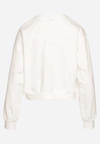Born2be - Biała Bawełniana Bluza Oversize o Krótszym Kroju Vesperana. Kolor: biały. Materiał: bawełna. Długość: krótkie #2