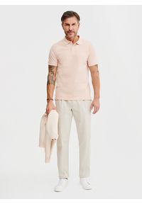 Pako Lorente - PAKO LORENTE – T-shirt polo w kolorze różowym. Okazja: na co dzień. Typ kołnierza: polo. Kolor: biały, beżowy, brązowy, różowy. Materiał: bawełna. Styl: casual #7