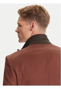 BOSS Garnitur H-Huge 50546080 Brązowy Slim Fit. Kolor: brązowy. Materiał: wełna #8