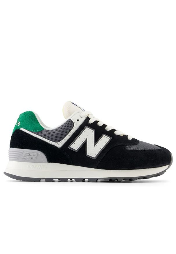 Buty New Balance WL574YA1 - czarne. Kolor: czarny. Materiał: syntetyk, skóra, materiał, zamsz, guma. Szerokość cholewki: normalna. Model: New Balance 574