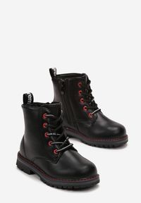Born2be - Czerwone Botki Metaliczne Jaylee. Wysokość cholewki: za kostkę. Zapięcie: zamek. Kolor: czarny. Szerokość cholewki: normalna. Styl: elegancki #3