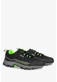Casu - Czarne buty trekkingowe sznurowane softshell casu a2003-2. Okazja: na spacer. Kolor: czarny, wielokolorowy, zielony. Materiał: softshell. Szerokość cholewki: normalna. Sport: turystyka piesza