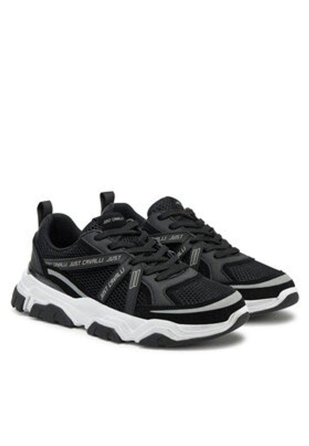 Just Cavalli Sneakersy 78QA3SH5 ZSC48 Czarny. Kolor: czarny. Materiał: materiał