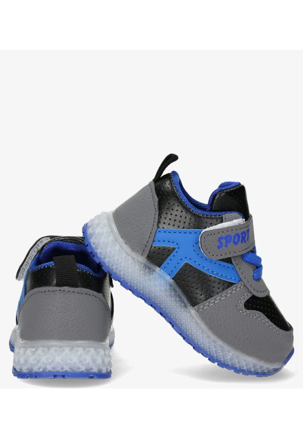 Casu - Szare buty sportowe na rzep casu 20x4/m. Zapięcie: rzepy. Kolor: szary