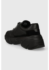 Calvin Klein sneakersy LOW TOP LACE UP MIX kolor czarny HM0HM01255. Nosek buta: okrągły. Zapięcie: sznurówki. Kolor: czarny. Materiał: skóra, guma #3