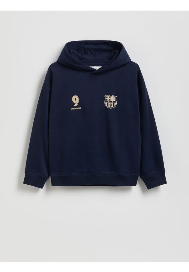 Reserved - Bluza FC Barcelona Lewandowski - granatowy. Kolor: niebieski. Materiał: dzianina, bawełna