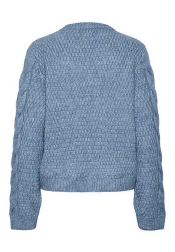 Pieces Sweter 17140372 Niebieski Regular Fit. Kolor: niebieski. Materiał: syntetyk