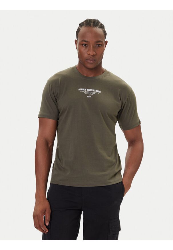 Alpha Industries T-Shirt Sky Wolf 258510 Zielony Regular Fit. Kolor: zielony. Materiał: bawełna