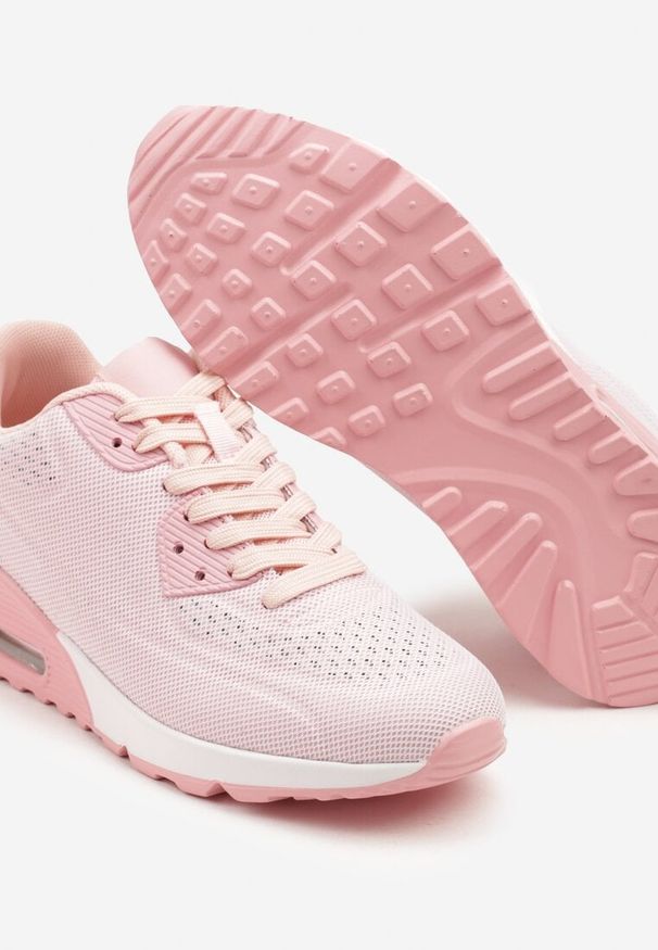 Born2be - Różowe Buty Sportowe Sneakersy z Transparentną Wstawką Zulinea. Okazja: na co dzień. Kolor: różowy. Materiał: jeans. Sezon: jesień, wiosna