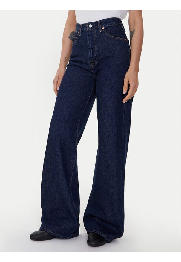 Levi's® Jeansy Ribcage A6081-0019 Granatowy Wide Leg. Kolor: niebieski