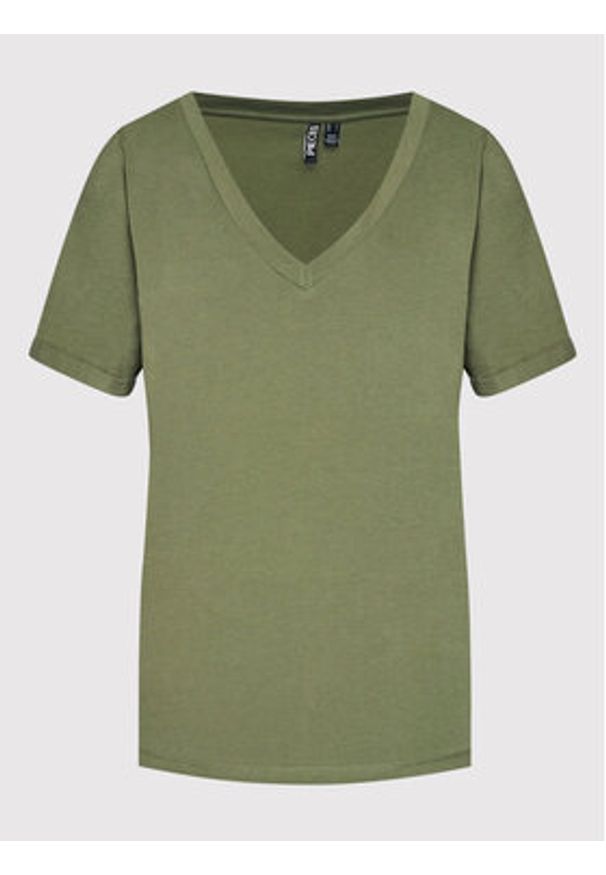 Pieces T-Shirt Ria 17120455 Zielony Regular Fit. Kolor: zielony. Materiał: bawełna