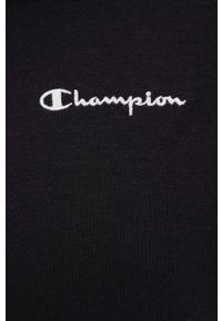 Champion bluza 217398 kolor czarny z kapturem gładka. Typ kołnierza: kaptur. Kolor: czarny. Materiał: materiał, włókno. Wzór: gładki #8