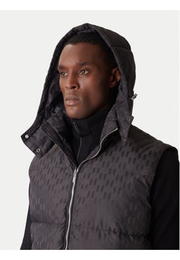 Karl Lagerfeld - KARL LAGERFELD Kamizelka 505017 554504 Czarny Regular Fit. Typ kołnierza: dekolt w karo. Kolor: czarny. Materiał: syntetyk