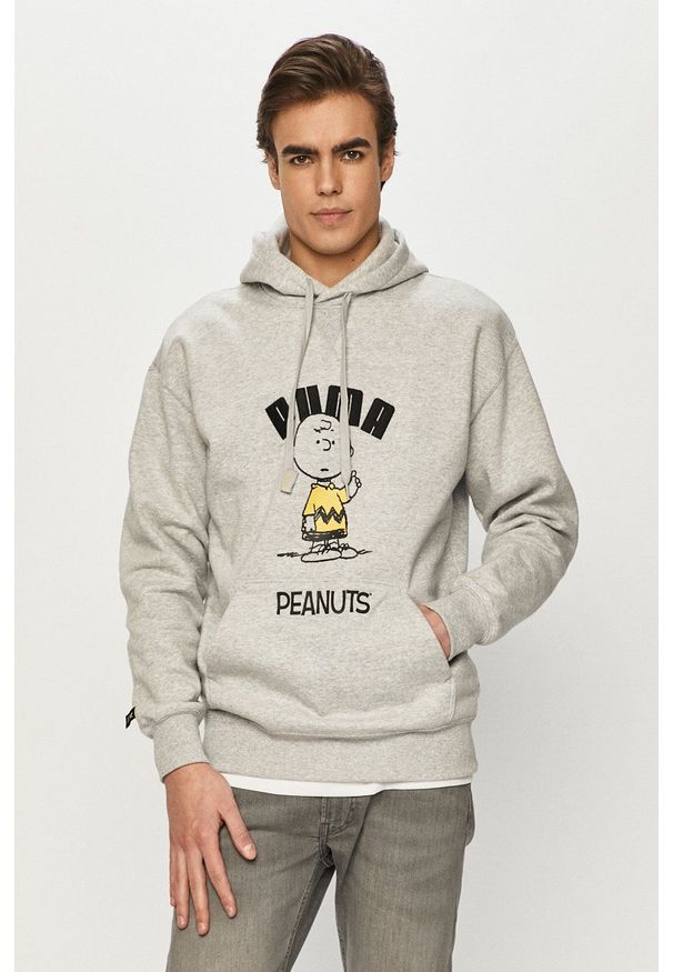 Puma - Bluza x Peanuts. Kolor: szary. Wzór: nadruk