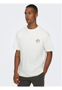 Only & Sons T-Shirt 22026424 Biały Relaxed Fit. Kolor: biały. Materiał: bawełna #4