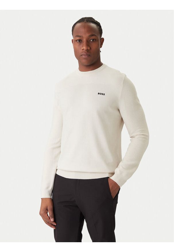 BOSS Sweter Momentum-X CN 50547507 Écru Regular Fit. Materiał: syntetyk