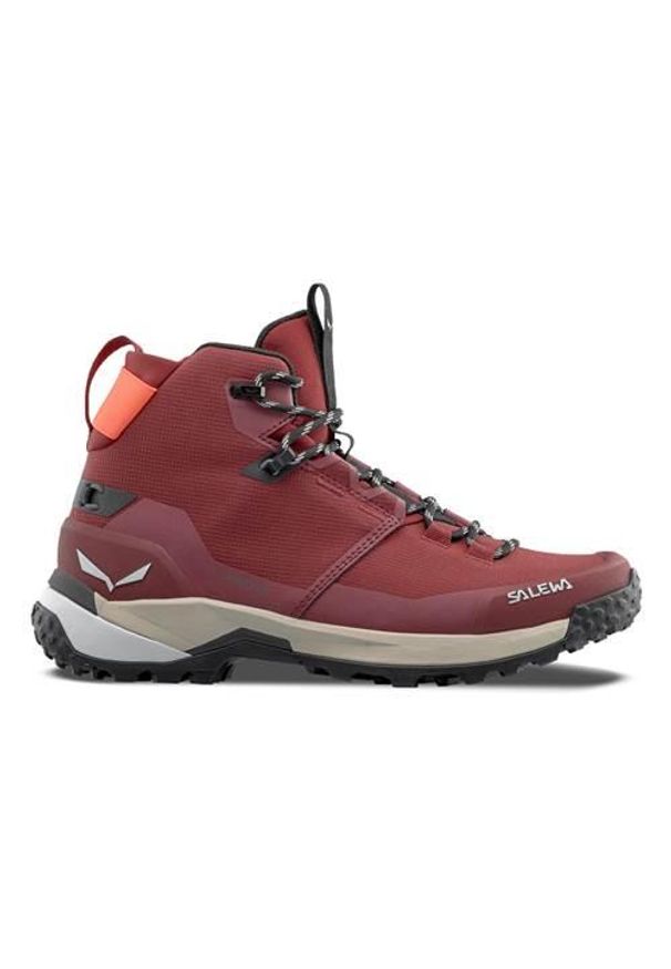 Buty trekkingowe damskie Salewa Puez Mid Powertex. Wysokość cholewki: za kostkę. Zapięcie: sznurówki. Kolor: czerwony. Materiał: materiał. Szerokość cholewki: normalna
