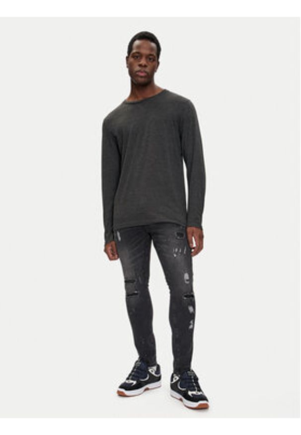 Brave Soul Longsleeve MLT-69PRAGUEM Szary Regular Fit. Kolor: szary. Materiał: bawełna. Długość rękawa: długi rękaw