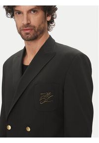 Karl Lagerfeld - KARL LAGERFELD Marynarka 155102 552037 Czarny Slim Fit. Typ kołnierza: dekolt w karo. Kolor: czarny #3
