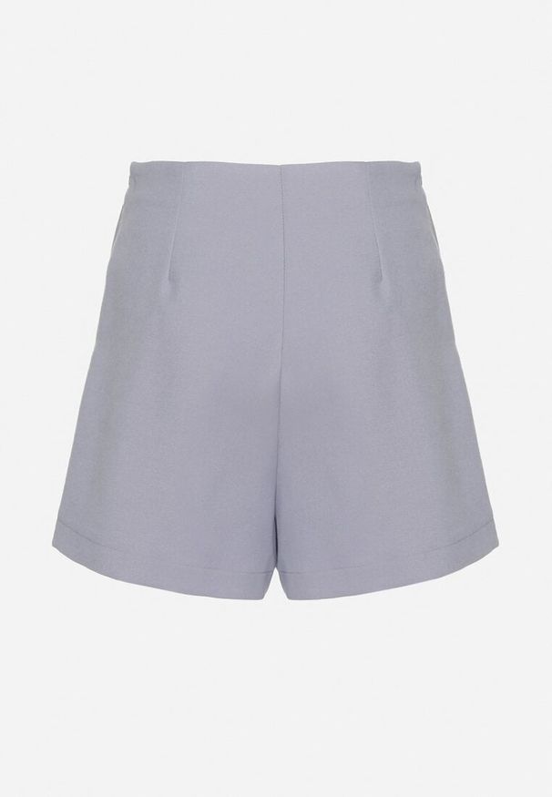 Born2be - Niebieskie Eleganckie Spódnico-Spodenki z Rozcięciem Jelrina. Okazja: na co dzień, na imprezę. Stan: podwyższony. Kolor: niebieski. Styl: elegancki