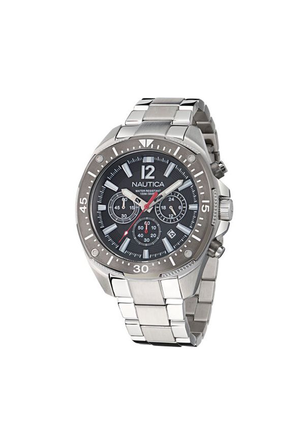 Nautica Zegarek Sporty Chronograph NAPBSS505 Srebrny. Kolor: srebrny. Styl: sportowy