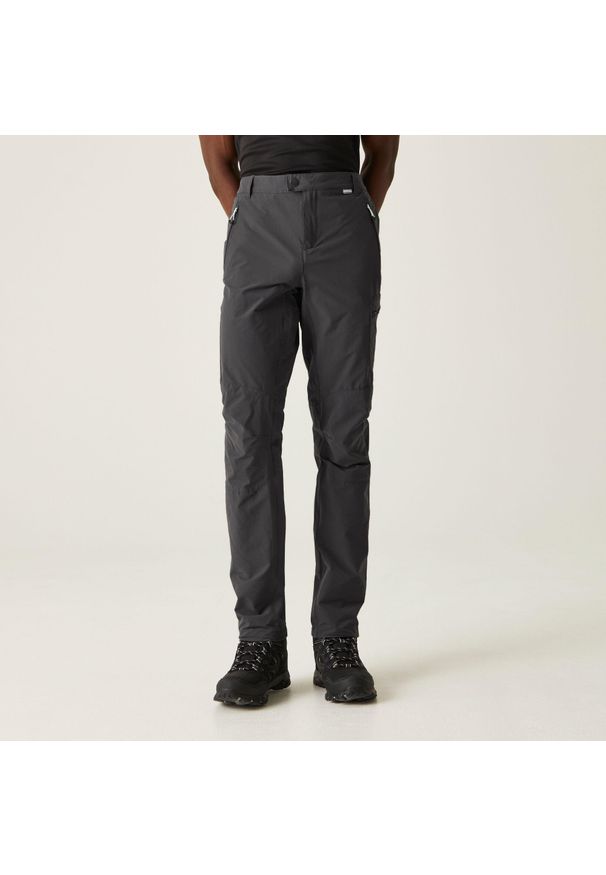 Regatta - Męskie spodnie trekkingowe Highton. Kolor: szary. Sezon: lato. Sport: turystyka piesza