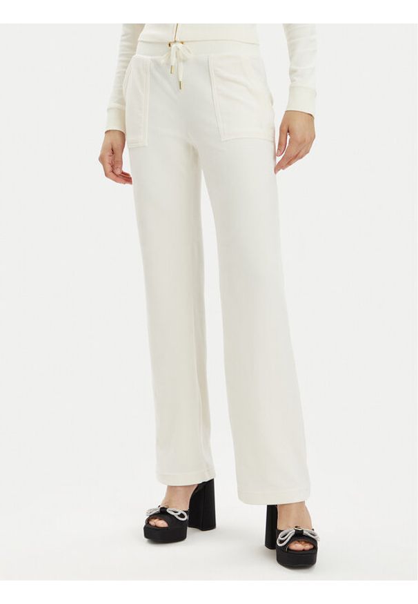 Juicy Couture Spodnie dresowe Del Ray JCAP180G Écru Regular Fit. Materiał: syntetyk