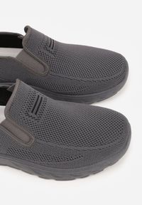 Born2be - Szare Wsuwane Buty Sportowe Sneakersy z Siateczki z Elastycznymi Wstawkami Aerero. Okazja: na spacer, na co dzień, na spotkanie biznesowe. Zapięcie: bez zapięcia. Kolor: szary. Materiał: jeans. Sport: turystyka piesza #5